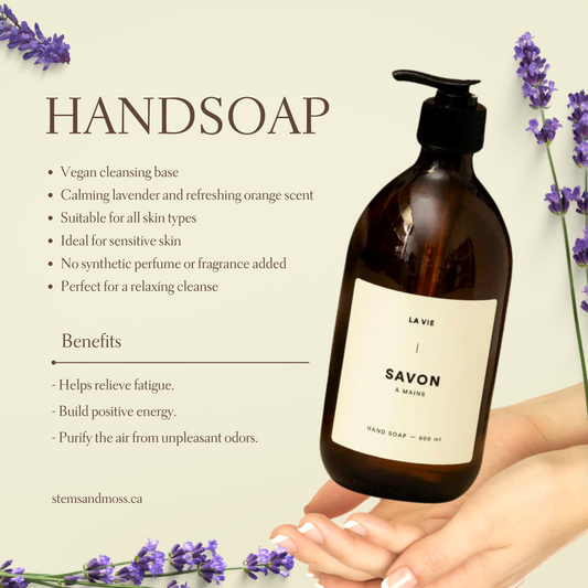 La Vie Vegan Hand Soap - Calming Lavender & Orange | Stems and Moss